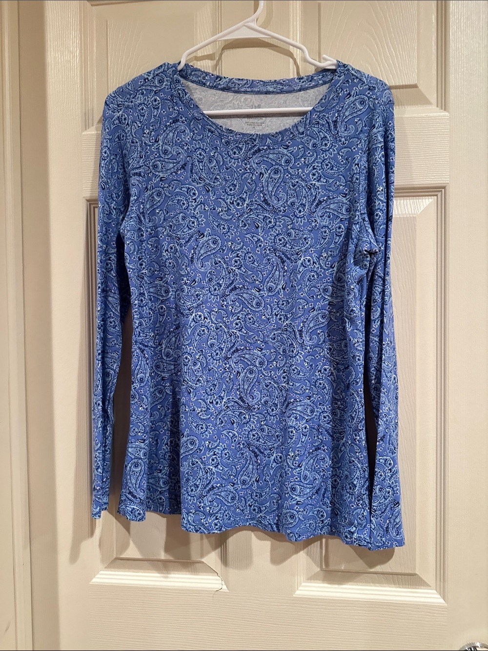 J. Jill Blue Paisley Long-Sleeve Tee
